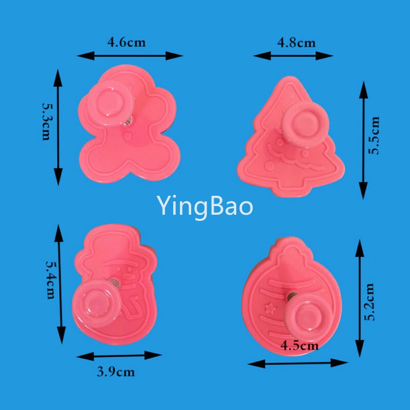 Bộ 4 Khuôn Cắt Bánh Quy Hình Cây Thông 3D Bằng Nhựa
