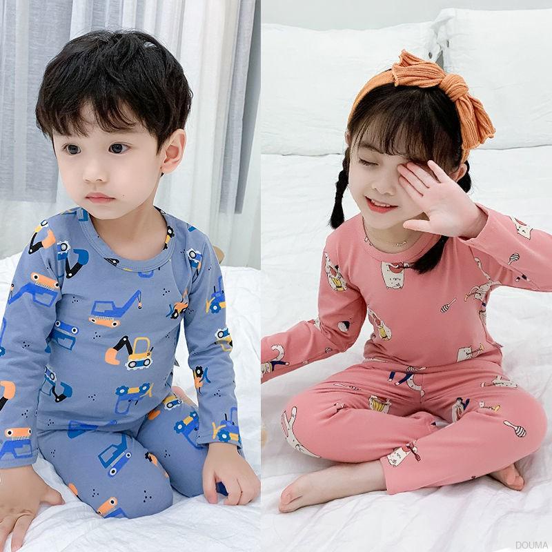 Bộ đồ ngủ hai mảnh có áo tay dài và quần dài dễ thương cho bé trai