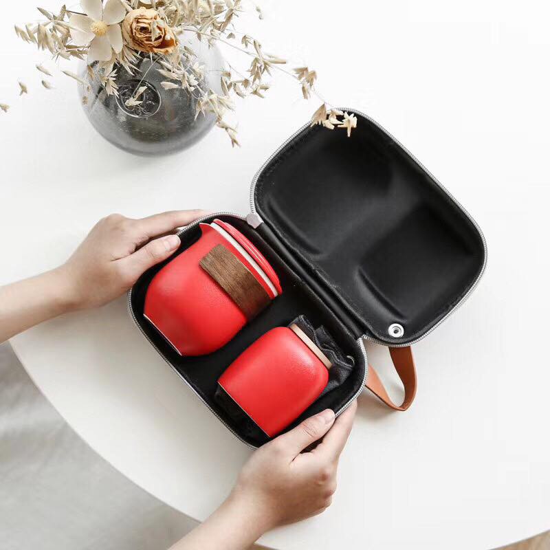 Sét trà du lịch bằng gốm, xinh xắn, tiện lợi