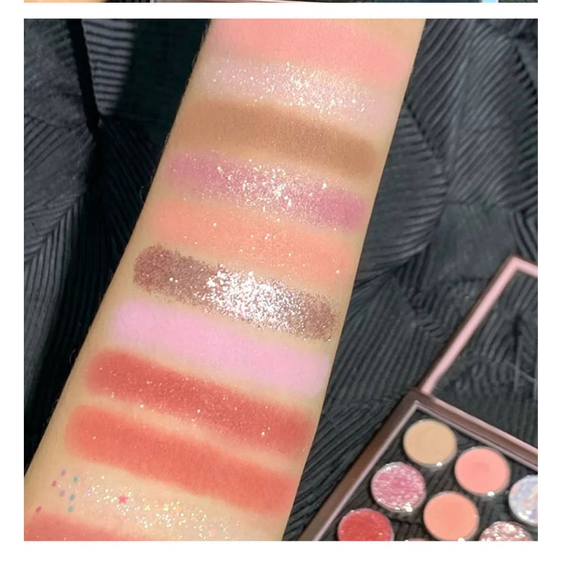 Bảng Phấn Mắt 12 Màu Sắc Hiệu Ứng Lì/ Ánh Nhũ Chống Nước Bền Màu Dài Lâu