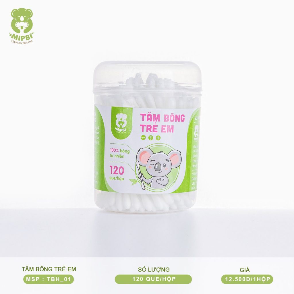 Tăm bông trẻ em MIPBI 120 cái