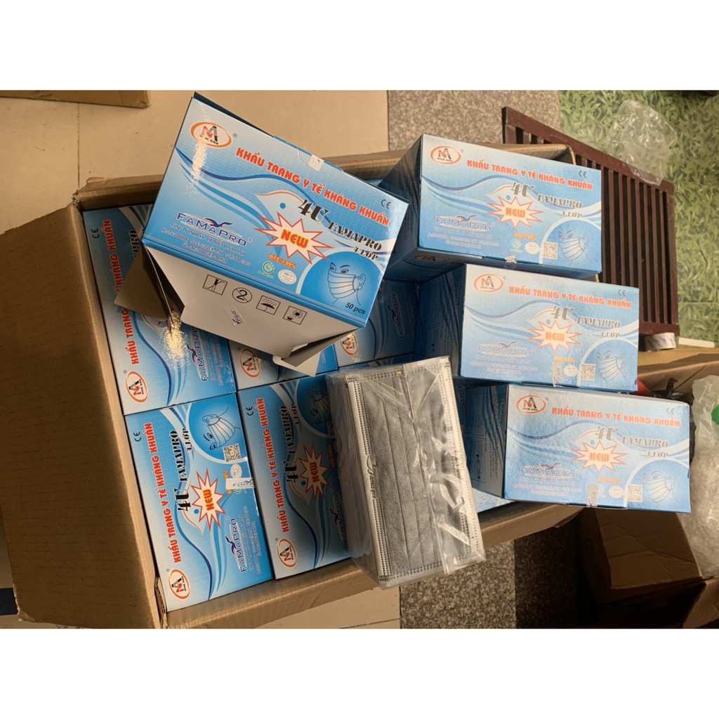 [Hàng cao cấp] Khẩu trang y tế Famapro 4U 4 lớp kháng khuẩn chống bụi 99%-50 cái/ hộp thuộc công ty Nam Anh | BigBuy360 - bigbuy360.vn