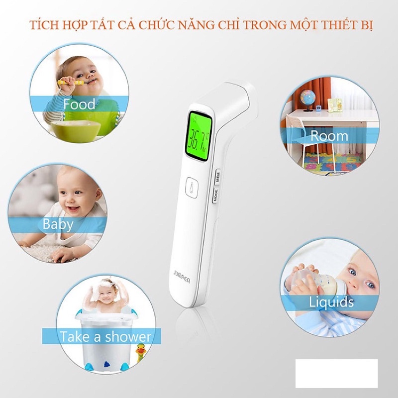 Nhiệt kế điện tử,nhiệt kế hồng ngoại JUMPER JPD-FR203 đo riêng cho người lớn và trẻ nhỏ bảo hành 2 năm chính hãng