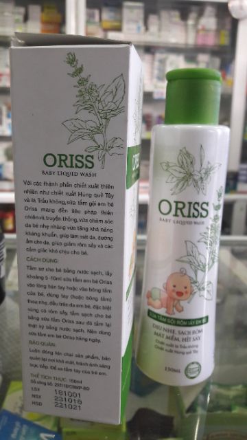 Sữa tắm rôm sảy cho bé Oriss Baby