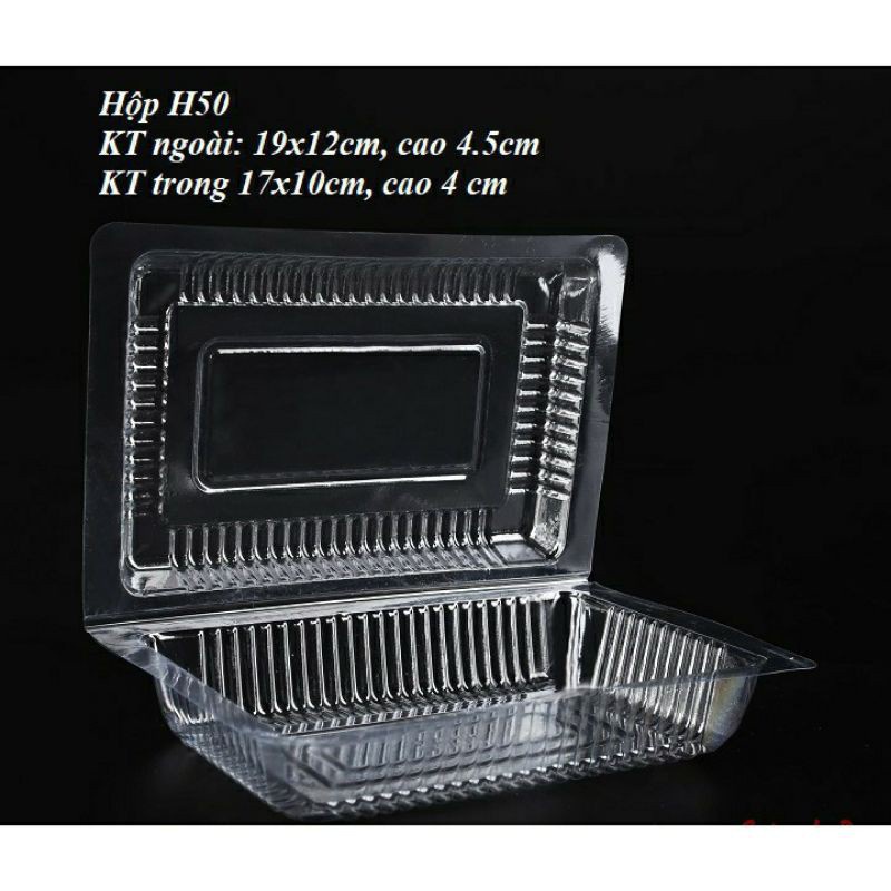 Lốc 100 cái hộp nhựa định hình H50 - Hộp đựng bánh sukem