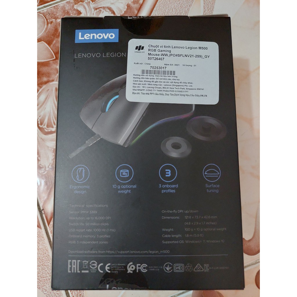 Chuột gaming Lenovo M500 RGB chính hãng siêu đẹp