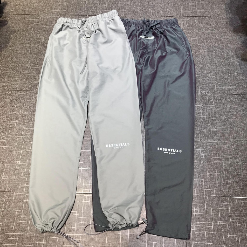 FOG Fear Of God Essentials laser double line tide brand reflective drawstring trousers