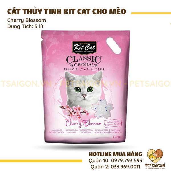 [CHÍNH HÃNG] CÁT VỆ SINH KITCAT THỦY TINH CHO MÈO - 5L~2.4KG