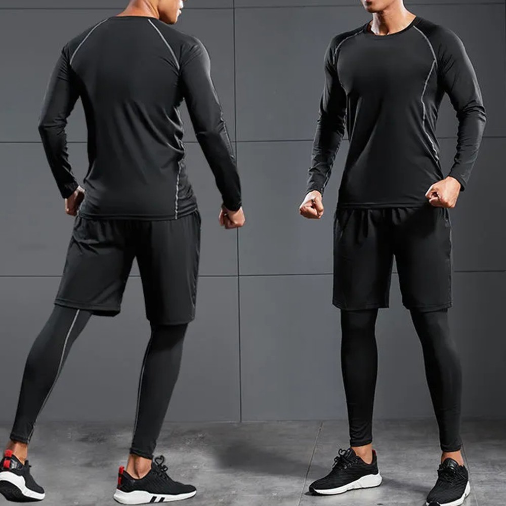 Áo Thun Thể Thao Dài Tay Ôm Dáng Thoáng Khí Chống Tia UV Cho Nam