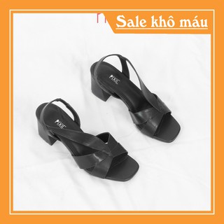 Sandal cao gót 5cm mũi vuông quai chun pixie x541