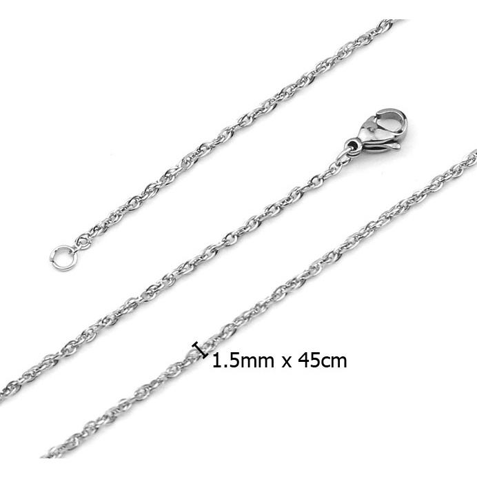 Dây chuyền inox khoen móc xoắn không gỉ C18