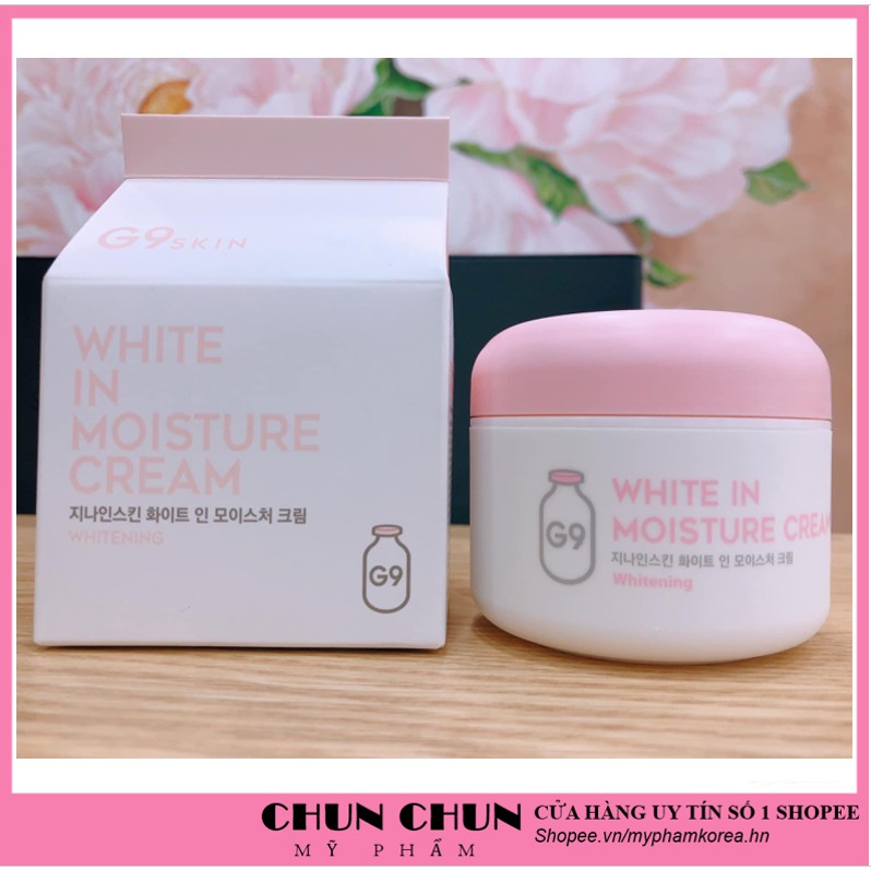 [Hàng Auth Hàn Quốc] Kem dưỡng ẩm - Kem dưỡng trắng da ngày và đêm G9-Skin White In Moisture Cream Hàn Quốc 50g