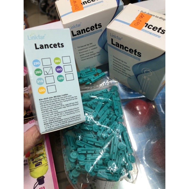 ❤️ Hộp 100 KIM CHÍCH MÁU, KIM LẤY MÁU ĐẦU TRÒN CHO MÁY ĐO ĐƯỜNG HUYẾT TIỂU ĐƯỜNG Blood Lancets