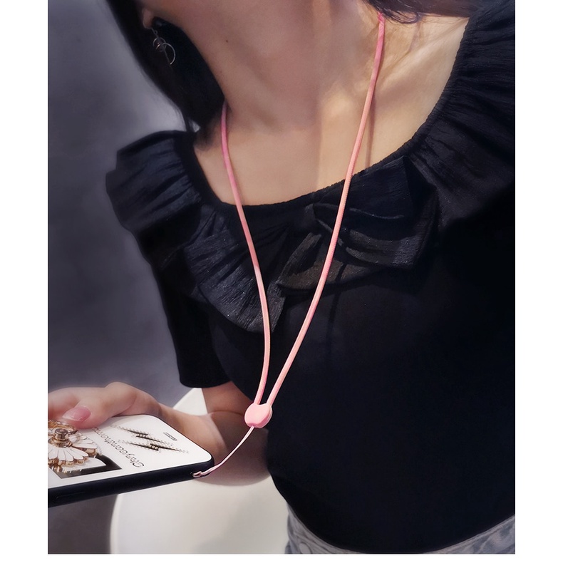 Dây Đeo Điện Thoại/Thẻ Bằng Silicone Màu Kẹo