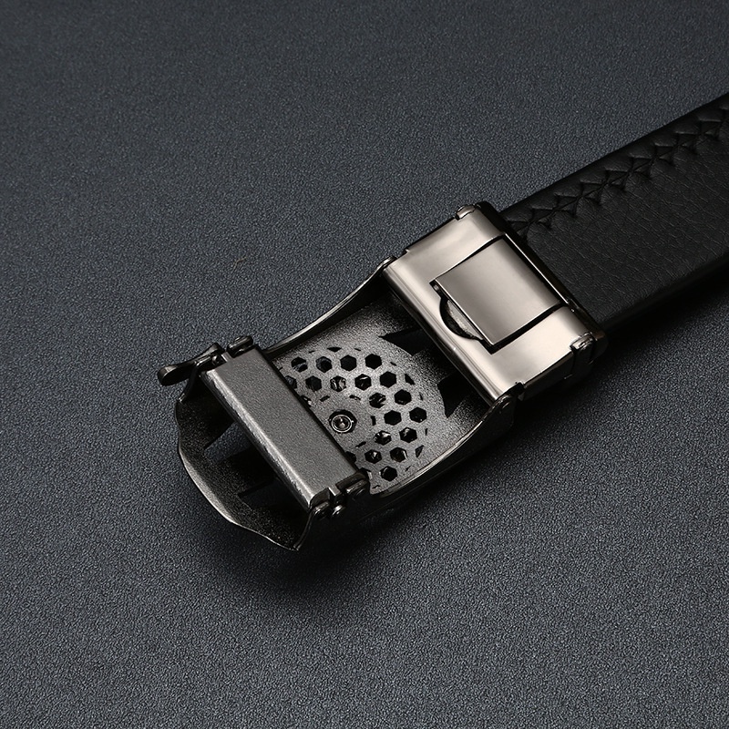 Thắt lưng nam da bò nguyên miếng, dây nịt mặt khóa xoay tự động thông minh