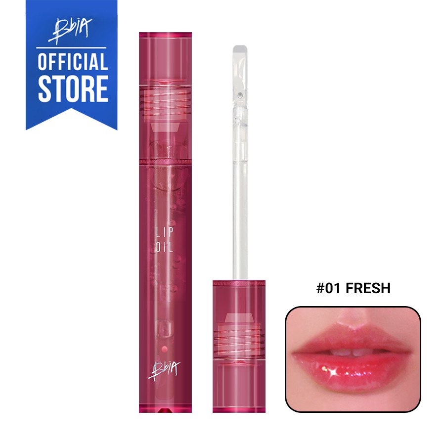 Set 3 Son bóng trong suốt BBia Lip Oil 4.5g/thỏi - #1 Fresh &amp; #2 jojoba &amp; &amp; #3 rose hip tặng 1 túi trang điểm 3g- BBia