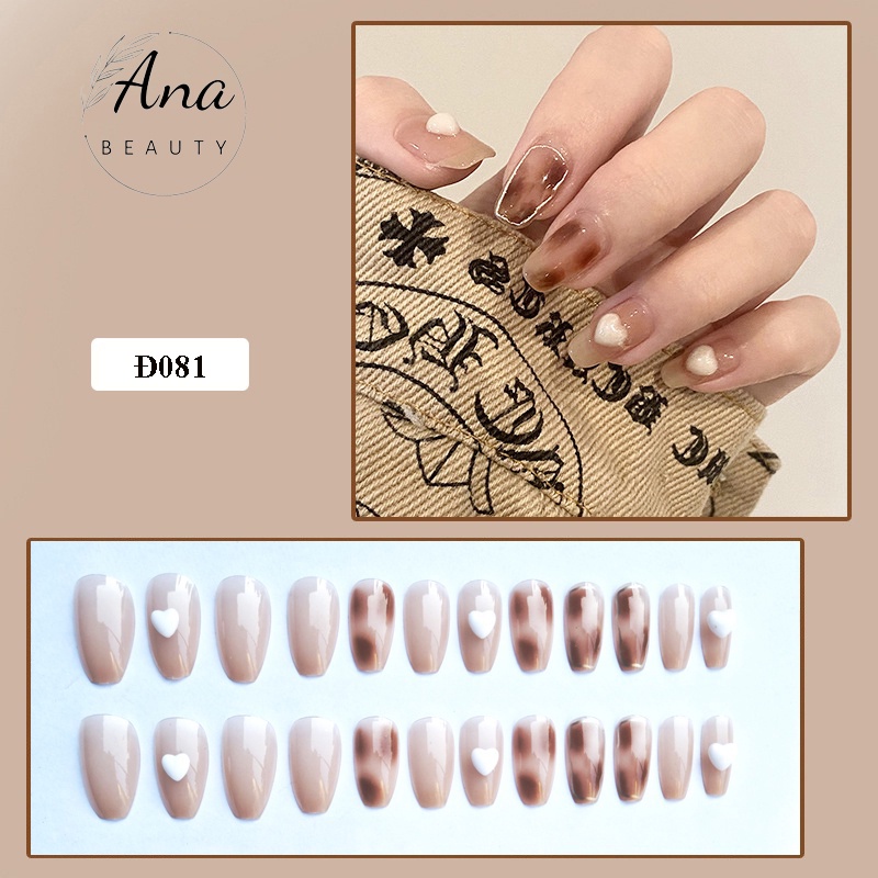 Móng giả đính đá Anabeauty, Móng tay giả kèm keo nailbox đính đá cá tính