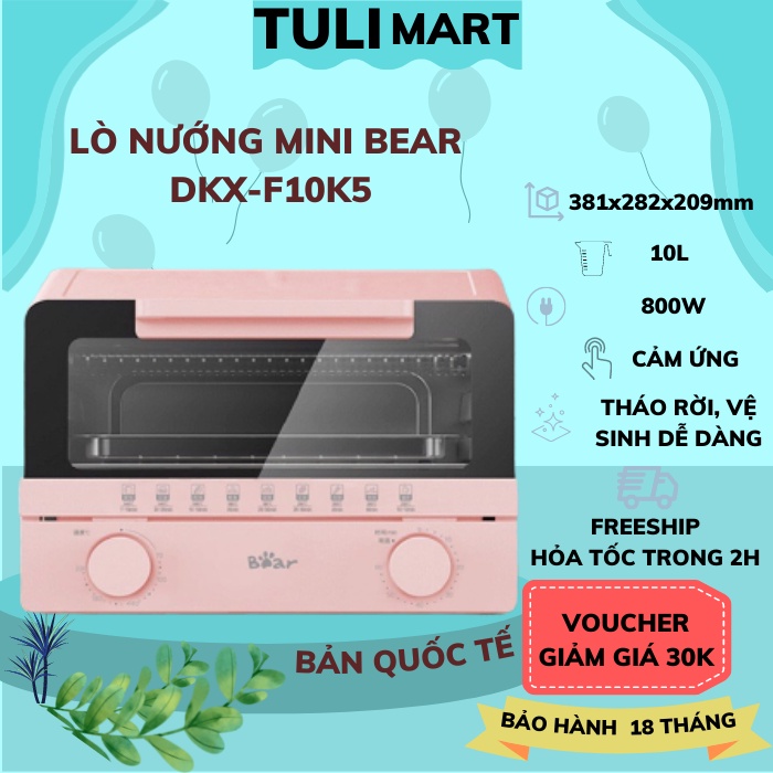 Lò Nướng Mini Điện Đa Năng BEAR 11L F10K5_ D11B1, Bếp nướng điện Mini Cho Gia Đình ( Công Suất 800W), Bảo hành 12Th