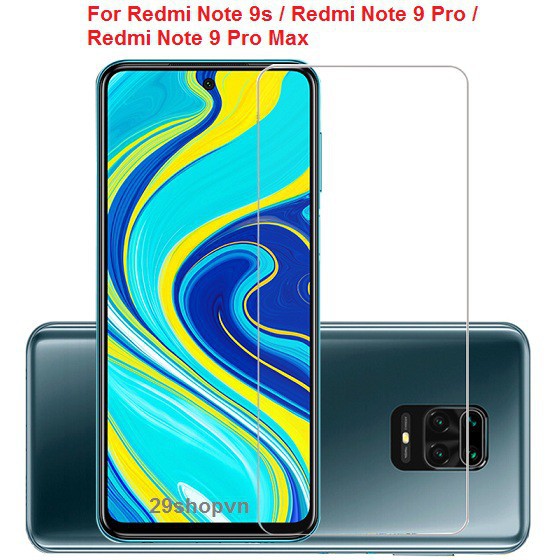 Kính cường lực Xiaomi redmi note 9 pro/ note 9 pro max, tặng kèm khăn lau màn hình