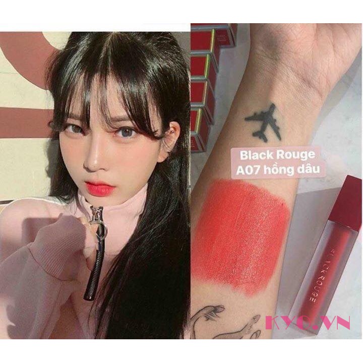 (CAM KẾT CHUẨN AUTH) Son Kem Lì Black Rouge Air Fit Velvet Tint Màu #A07 Pure Crimson ĐỎ HỒNG ĐÀO