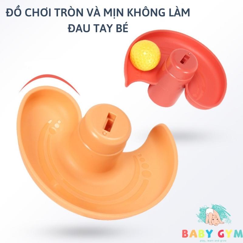 Tháp bóng lăn cầu trượt thả bóng xoay tròn đồ chơi cho bé đơn giản, sinh động, an toàn - BABYGYM