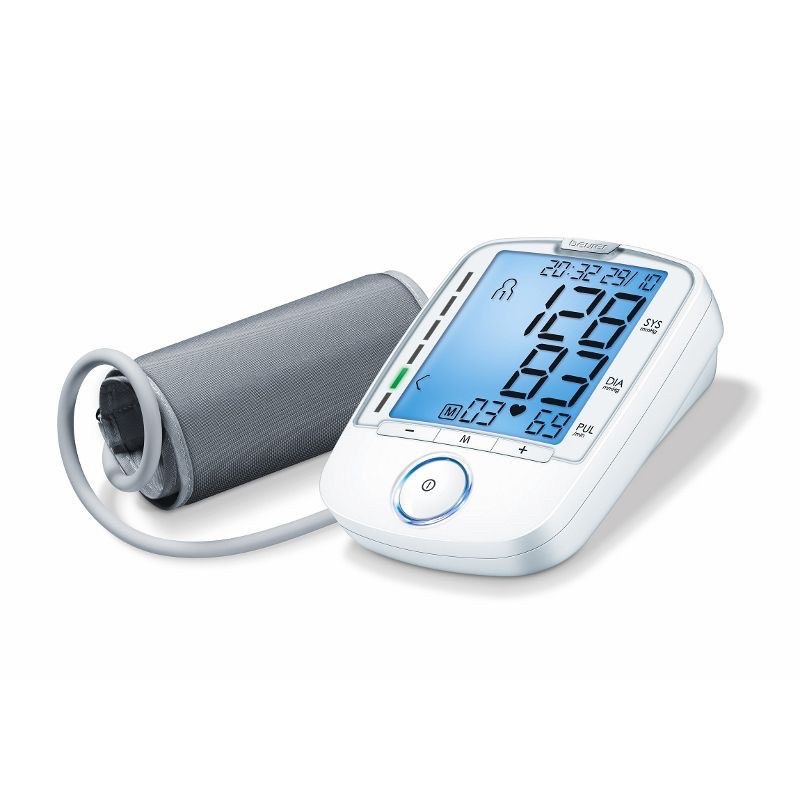Máy đo huyết áp ,máy đo huyết áp bắp tay BEURER BM47 kèm adapter cảnh báo rối loạn nhịp tim bảo hành 36 tháng
