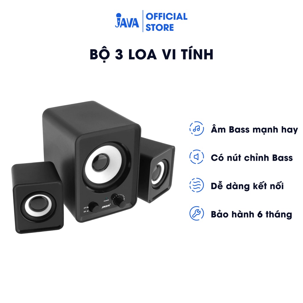 [Bass Cực Mạnh] Bộ 3 Loa Máy Tính PC Cao Cấp 2.1 - Loa vi tính Âm Bass Echo Hay - Nhỏ Gọn