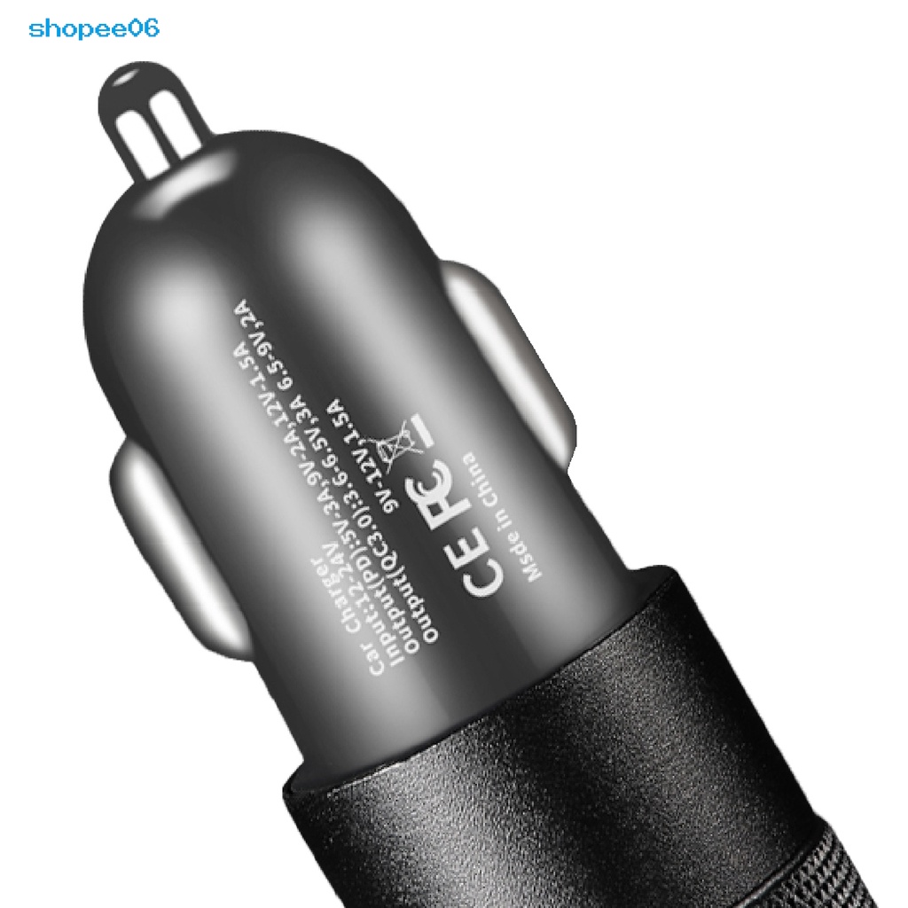 Củ sạc điện thoại hai cổng USB QC 3.0/PD Type-C cho xe hơi