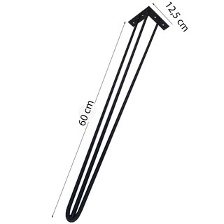 Chân bàn sắt hairpin cao 60cm (3 thanh sắt) tặng kèm ốc vít