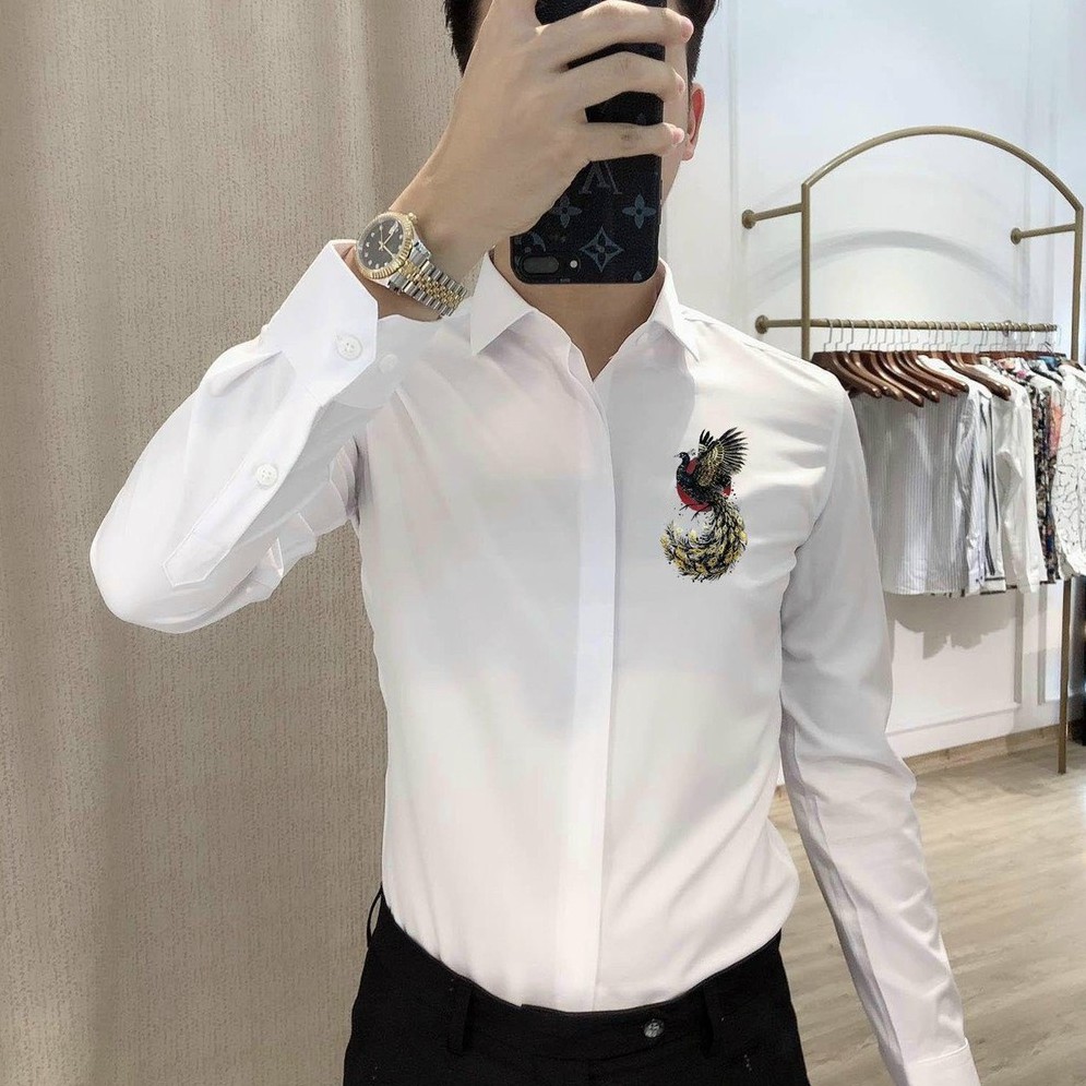 Áo sơ mi nam MURADFASHION, áo sơmi nam trắng in hình đẹp cao cấp phong cách thời trang nam 2021 | BigBuy360 - bigbuy360.vn