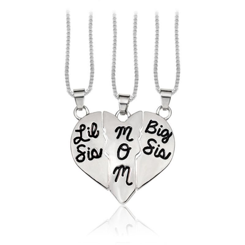 Bộ 3 Vòng cổ Mặt Trái Tim Cho Mẹ Và Bé