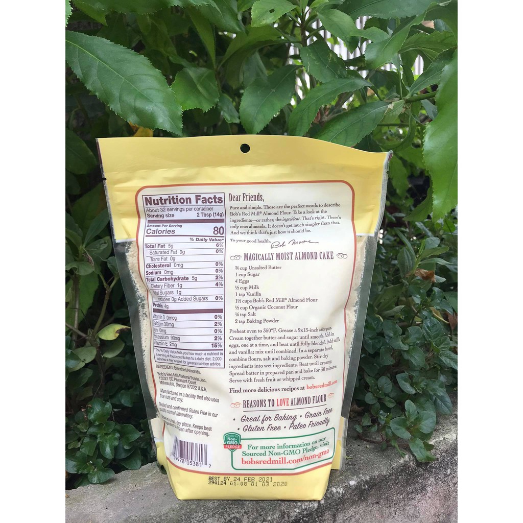 [Date 1.2024] Bột Hạnh Nhân Hữu Cơ Bob's Red Mill Đã Lột Vỏ 453g