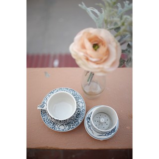 phin cafe sứ vẽ hoa sen