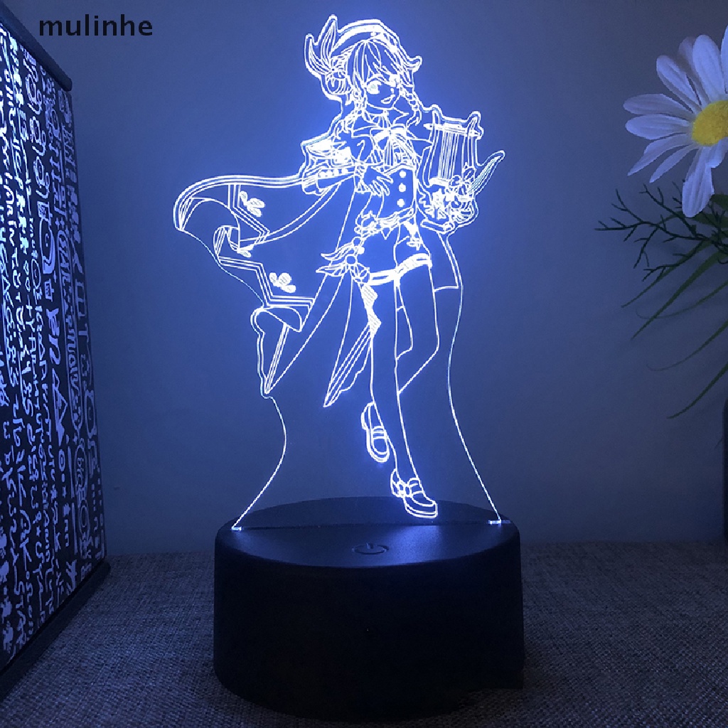 Mulinhe Genshin Đèn LED 3D 7 Màu Hình Nhân Vật Truyện Tranh shome Trang Trí Phòng Ngủ vn