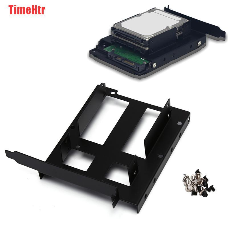 TimeHtr 3.5" 2.5" SSD HDD to PCI PCI-e Metal Mount PC Casing Hard Drive Bracket Adapter