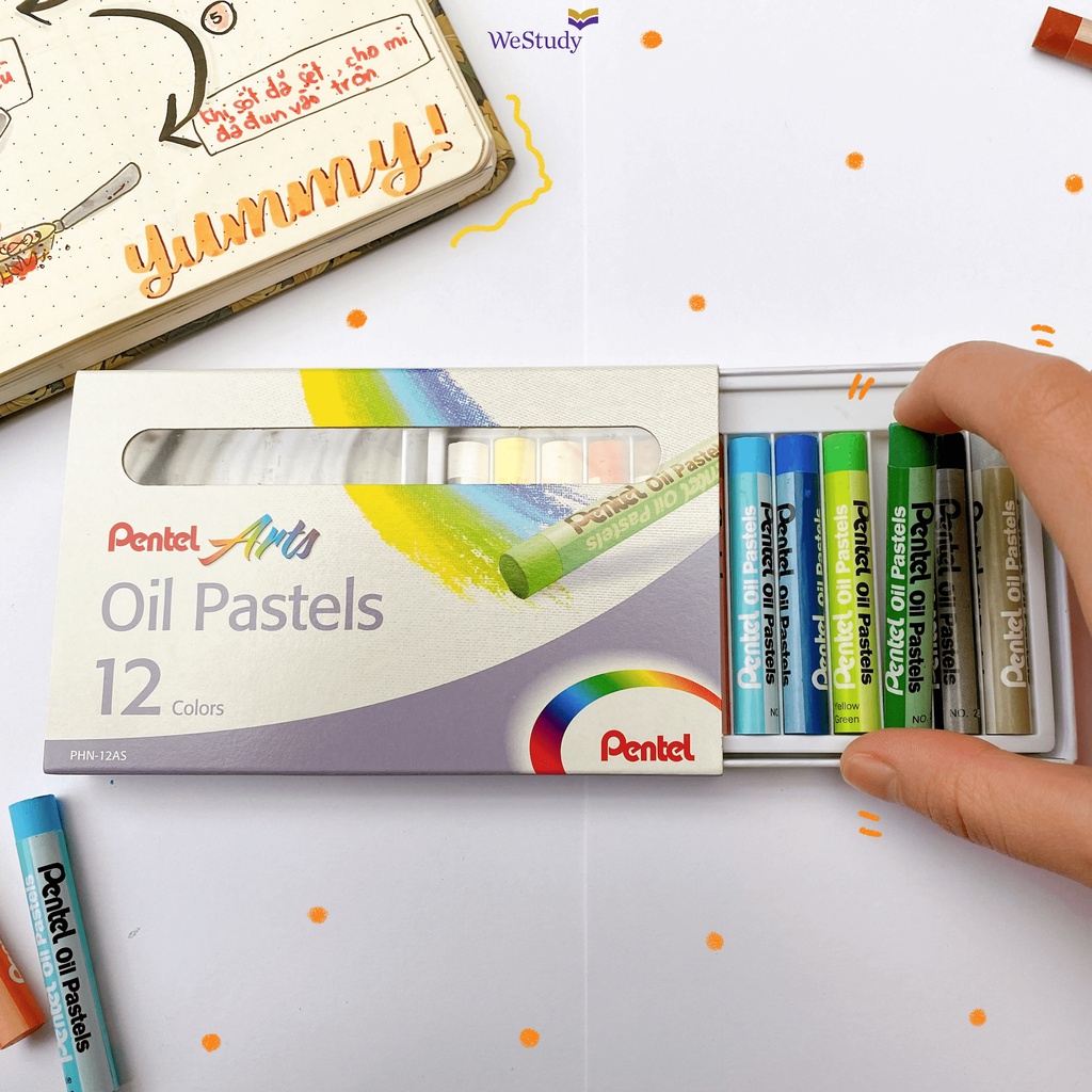 Hộp màu sáp dầu Pentel  - TẶNG KÈM BOOKMARKS