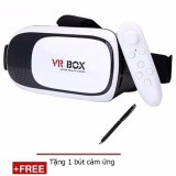 Kính thực tế ảo VR Box phiên bản 2 (Trắng) + Tặng 1 tay cầm chơi game bluetooth và 1 bút cảm ứng V012 V1S NTA