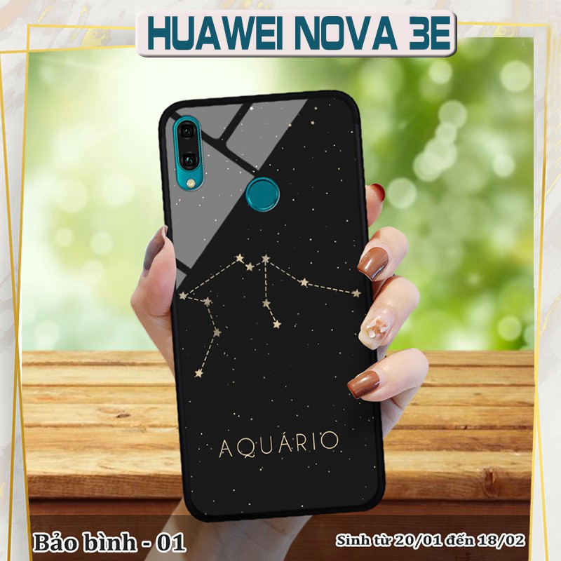 Ốp lưng kính 3D Huawei Nova 3e cung hoàng đạo