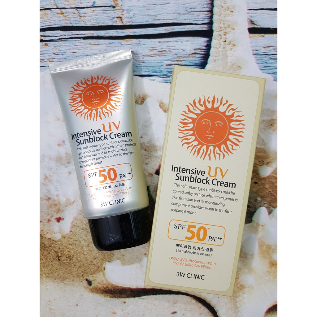 Kem chống nắng 3W Clinic Intensive UV Sunblock Cream SPF 50+ PA+++