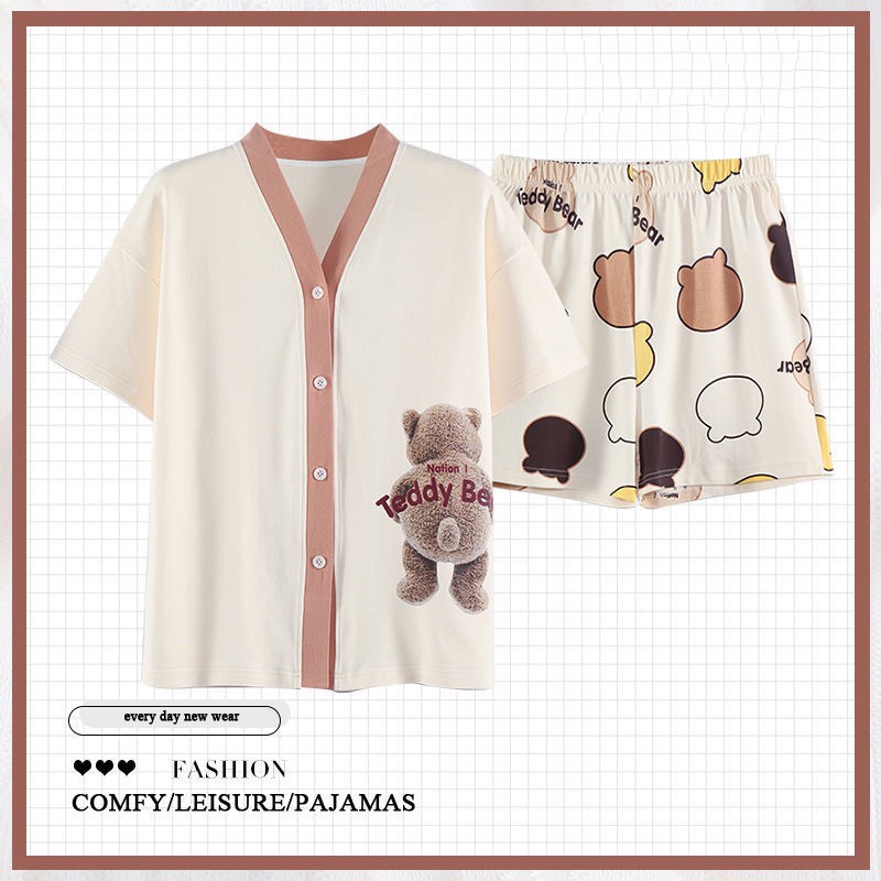 Đồ ngủ nữ, bộ đồ ngủ nữ mùa hè cadigan phong cách Nhật BN04