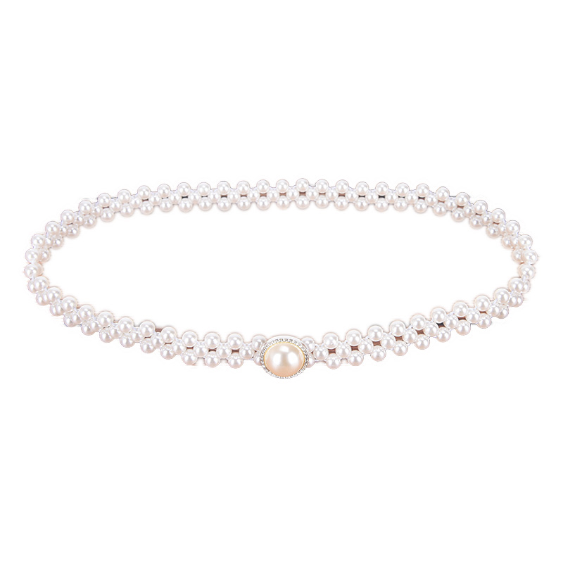 Thắt lưng đính ngọc trai nhân tạo thời trang cho nữ