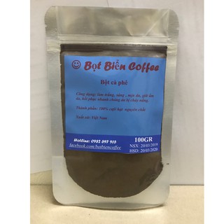 (Gói 100g)Bột Cà Phê Nguyên Chất Tẩy Da Chết, Trắng Da - Bọt biển coffee