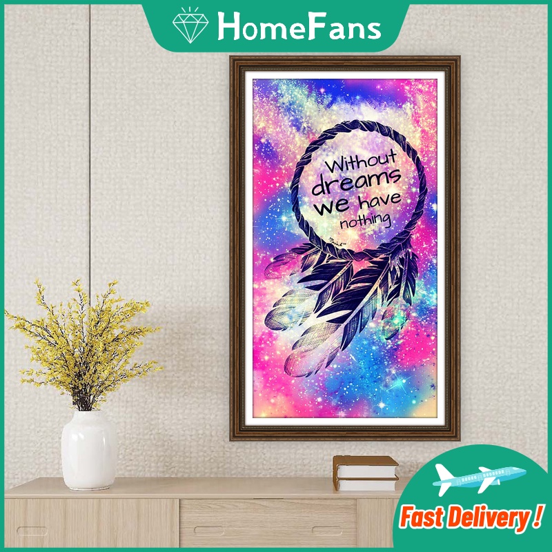 Bộ Tranh Đính Đá 5D Tự Làm Hình Dreamcatcher Không Có Khung 30x50cm