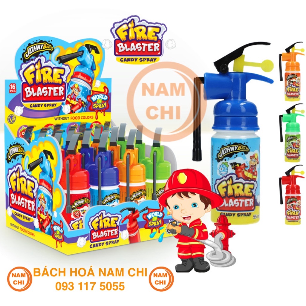 Kẹo Xịt Chua FIRE BLASTER Yumiy Bình Cứu Hỏa 55ml