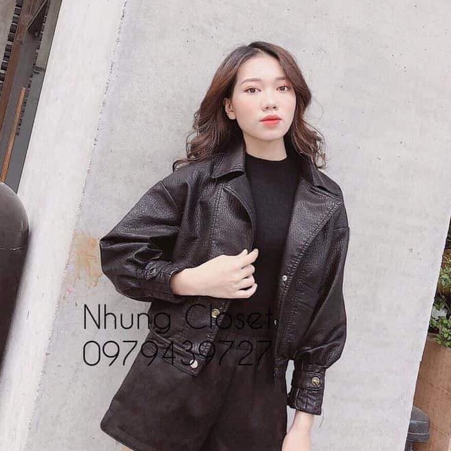 Áo Khoác Nữ [HÀNG ĐẸP] Áo Khoác Da Bo Tay Phong Cách ELLA