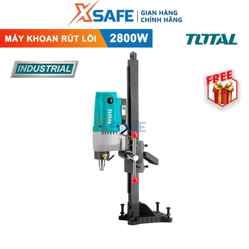 Máy khoan khoét lỗ rút lõi TOTAL TDDM28001 2800W, khoan đá đường kính MAX 200mm kèm theo 1 chân khoan[CHÍNH HÃNG][XSAFE]