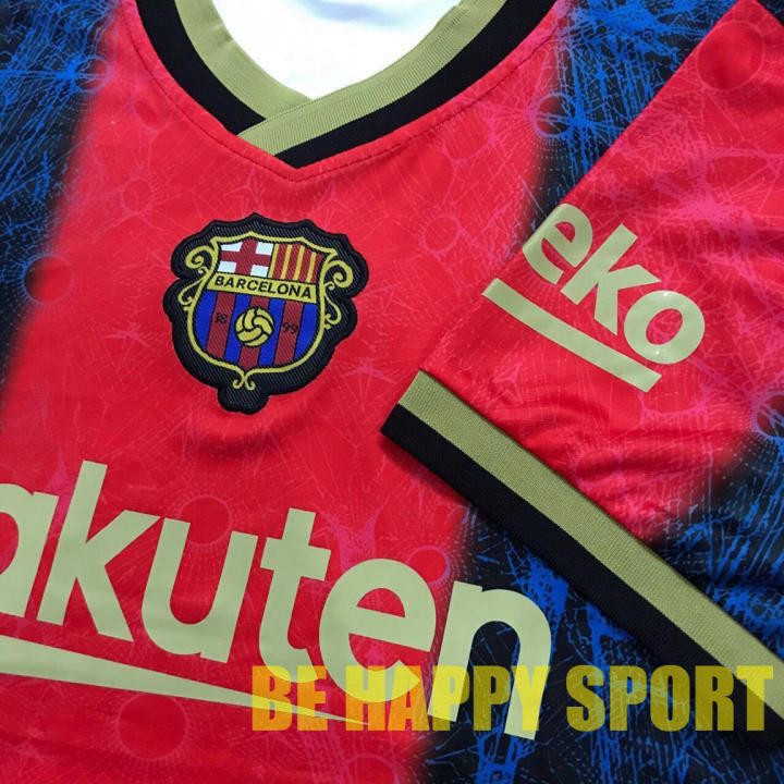 Bộ Đồ Thể Thao Nam Đẹp Barcelona (Barca) Vải Thái Cực Chất Mới Nhất 2021 - Áo Đá Banh PP Bởi Be Happy Sport