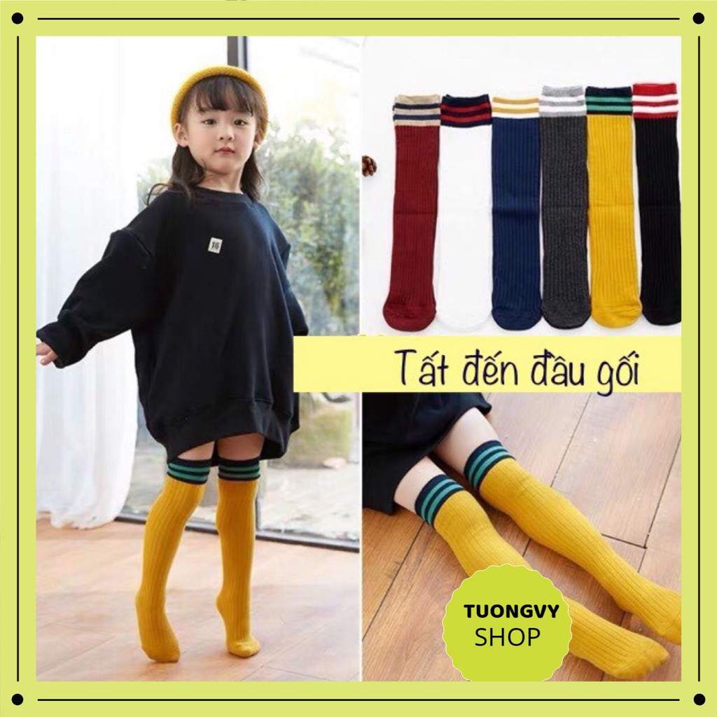 Tất dài cho bé 𝑭𝒓𝒆𝒆𝒔𝒉𝒊𝒑 Lố 4 đôi Tất đùi gối  hàn quốc siêu hot cho bé phong cách Hàn Quốc