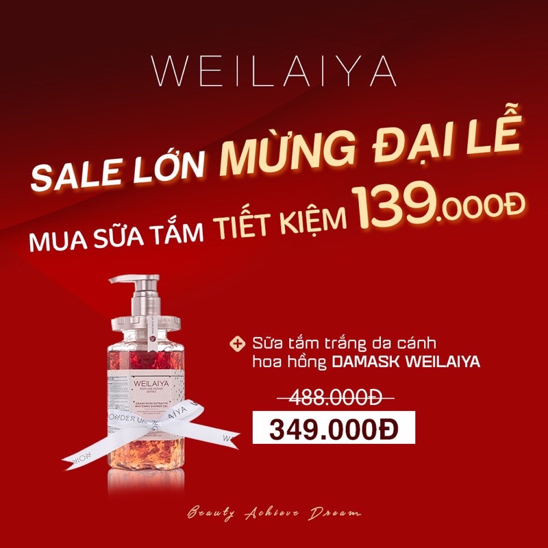 SỮA TẮM TRẮNG DA CÁNH HOA HỒNG ÉP LẠNH DAMASK - WELAIYA