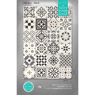 DECAL GẠCH BÔNG SET 44 Ô GẠCH 15X15CM DẠNG TẤM 60X165CM - ĐIỂM NHẤN CHO GIAN BẾP CỦA BẠN